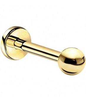 Złoty Labret z Kulką Tytan G23 - Piercing..jpg